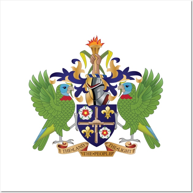 St Lucia Coat of Arms Wall Art by IslandConcepts